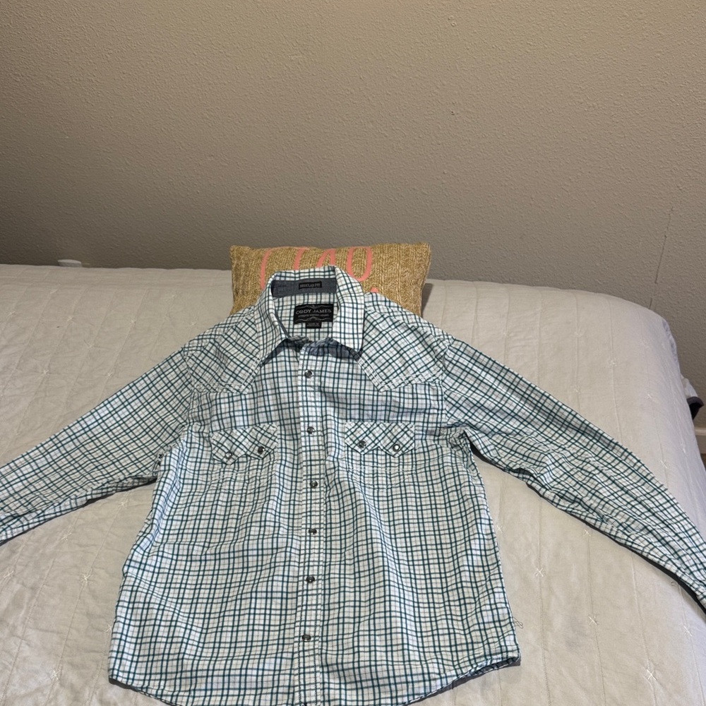 Cody james men’sBlue Plaid Dress Shirt
